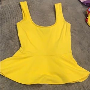 Bebe yellow peplum tank